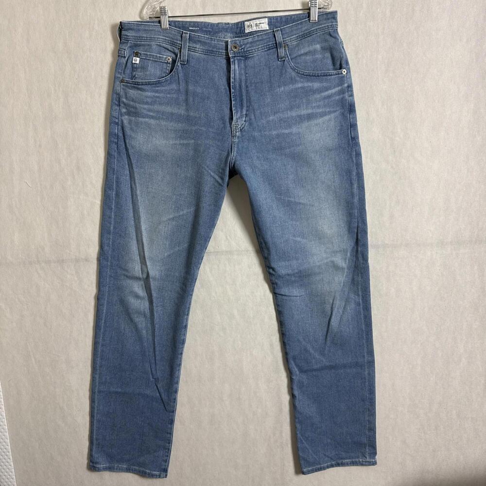 AG Goldschmied Men's 38x32 Light Wash Stretch Denim Graduate Tailored Leg Jeans